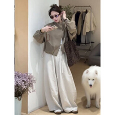 批发韩系<b class='q'>设计</b>感立领短款外套女2025秋季新款宽松气质百搭减龄夹克上衣