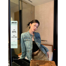 批发LINONEONE叛逆美式 重工水洗做旧舒适全棉蓝色牛仔<b class='q'>夹克</b>外套轻<b class='q'>薄</b>款