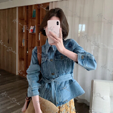 批发ART ME轻熟风复古腔调干练挺阔气质收腰牛仔外套w26001