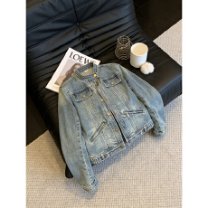 批发美式复古重工水洗做旧<b class='q'>牛仔</b><b class='q'>外套</b>女2026春季新款超火减龄轻薄款夹克