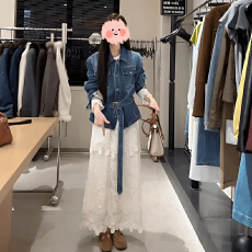 批发美式复古收腰系带牛仔外套女春季新款设计感百搭正肩短款夹克上衣