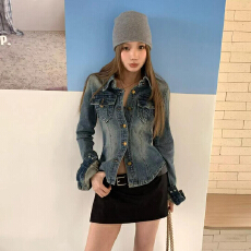 批发番茄妹妹Tomatosister春秋款2026复古休闲牛仔美式水洗POLO上衣