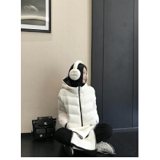 5werkwen Moncl*r 排骨羽绒 三星90白鸭绒撞色连帽轻盈无压羽绒服