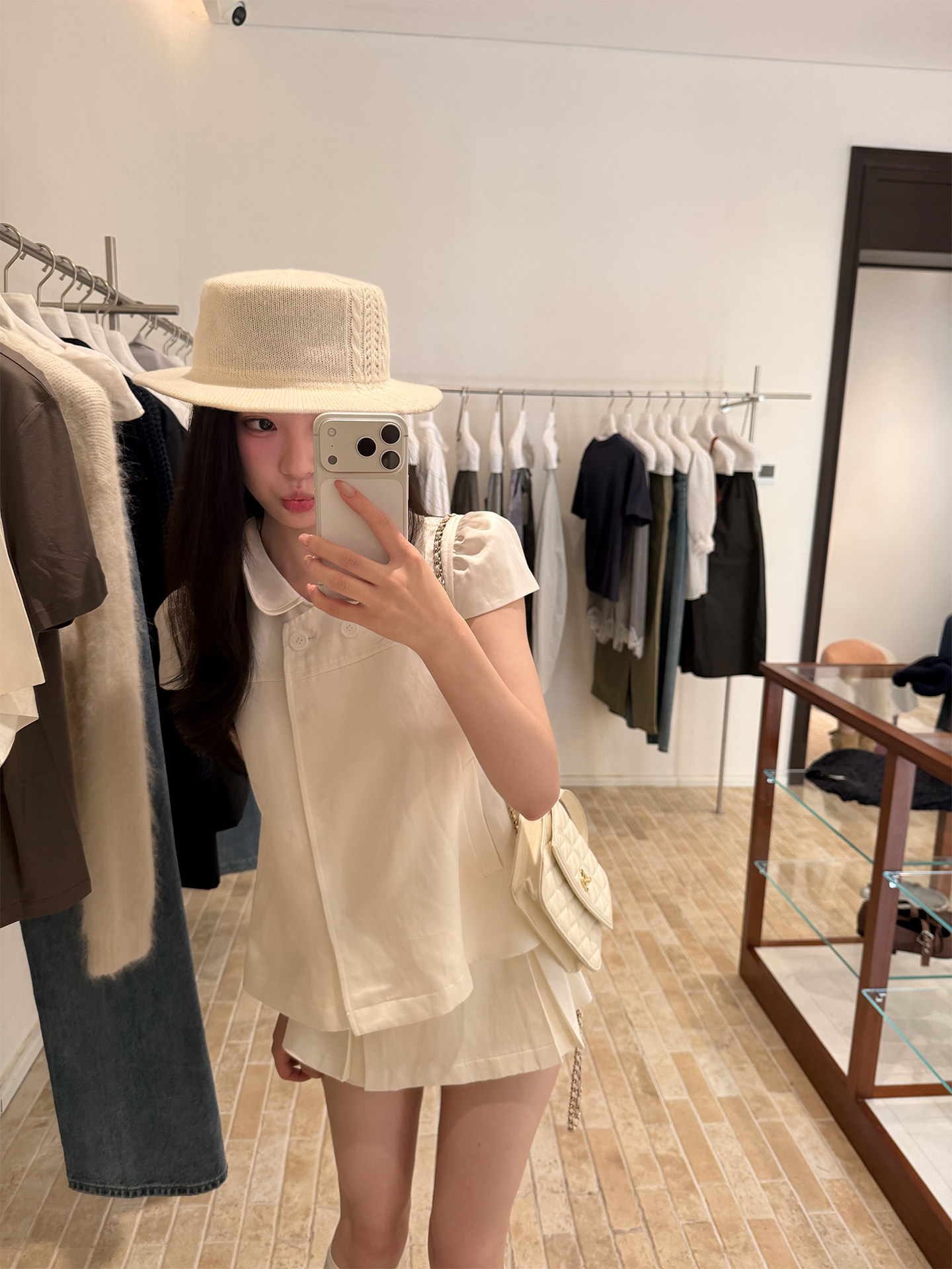 제한된 시간 할인 한 여성 feel20 라이 경기 서울 25 아마 2 색 여성 단체 베이비 칼라 맨위 치마바지