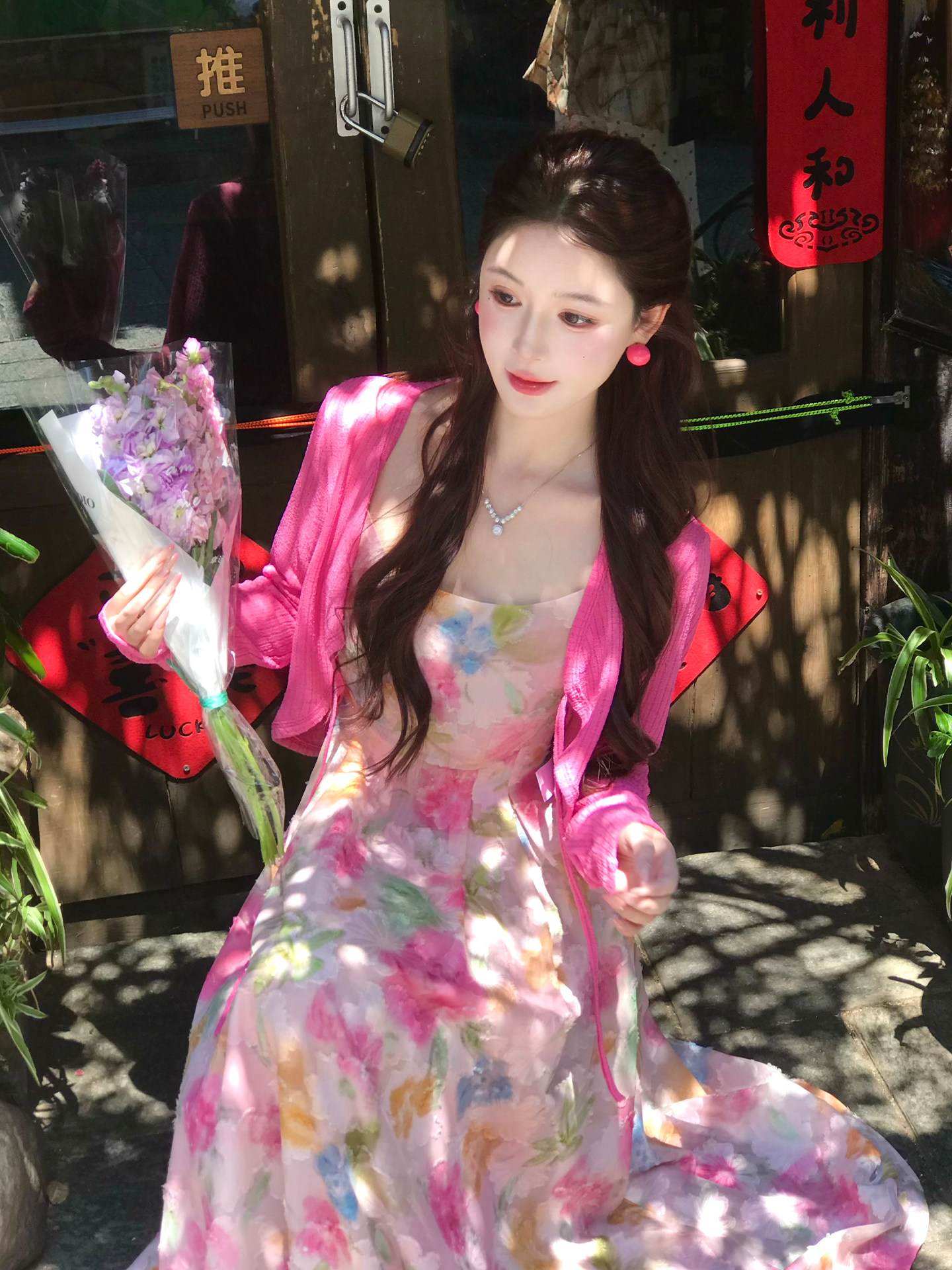 lili 리 리 가족 사랑 여름 고유 한 아름다운 전체 집합 휴가 바람 색상 슬립 점프 슈트 치마 세트