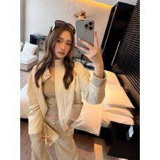 批发淡人夹克 Gucc1 new money素雅立领米色夹克外套女秋