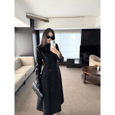 批发5werkwen 南韩贵女 立领双排扣毛呢大衣收腰<b class='q'>显瘦</b>气长款毛呢外套