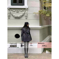 批发区区欧阳沙漏腰羊毛西装毛呢外套<b class='q'>女</b>冬季翻领高级感中长款呢子<b class='q'>大</b>衣