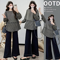 批发实拍2026 <b class='q'>春</b>季新款韩系慵懒风宽松T恤孕妇上衣孕妇装大码卫衣