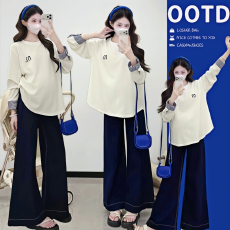 批发实拍2026 <b class='q'>春</b>季新款韩系慵懒风宽松T恤孕妇上衣孕妇装大码卫衣