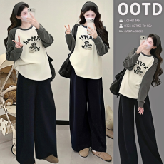 批发实拍2026 <b class='q'>春</b>季新款韩系慵懒风宽松T恤孕妇上衣孕妇装大码卫衣