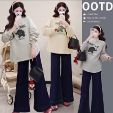 批发实拍2026 <b class='q'>春</b>季新款韩系慵懒风宽松T恤孕妇上衣孕妇装