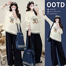 批发实拍2026 <b class='q'>春</b>季新款韩系慵懒风宽松T恤孕妇上衣孕妇装大码卫衣