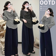 批发实拍2026 <b class='q'>春</b>季新款韩系慵懒风宽松T恤孕妇上衣孕妇装大码卫衣