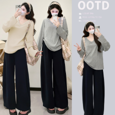 批发实拍2026 <b class='q'>春</b>季新款韩系慵懒风宽松T恤孕妇上衣孕妇装大码卫衣