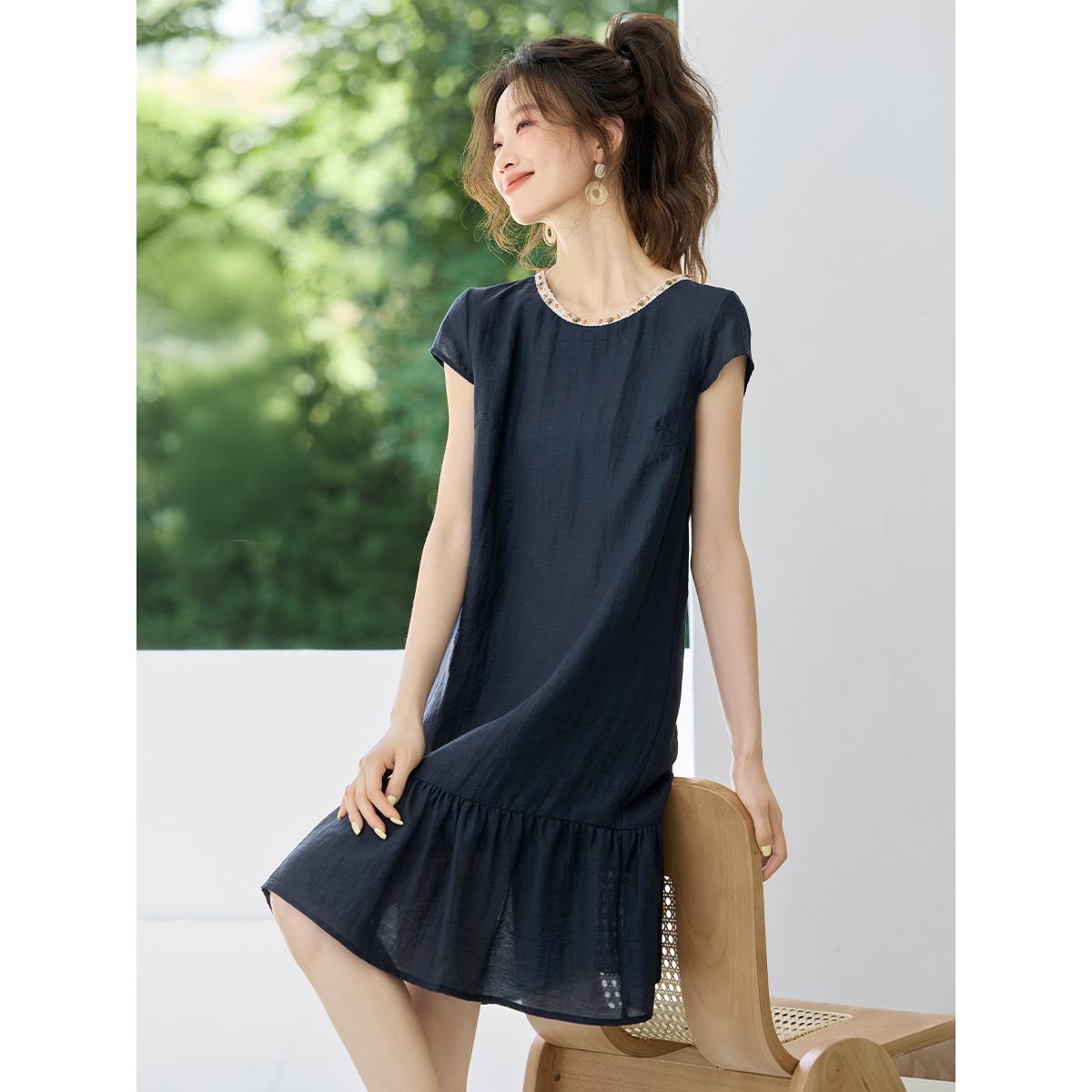 RY3816# 爆款轻薄透气裙子2026夏季流行单品波西风薄纱连衣裙简约时...