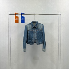 批发美式做旧蓝复古短款牛仔服女机车甜酷辣妹街头工装夹克外套