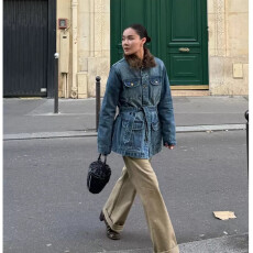 批发可拆卸小湖羊毛领 夹棉拼麂皮<b class='q'>牛仔</b>外套