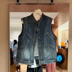 批发韩系无袖坎肩<b class='q'>马甲</b>2026年新款时尚百搭牛仔外套女水洗做旧上衣潮