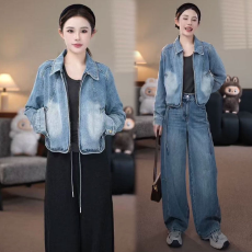 批发牛仔短外套女2026<b class='q'>春</b>季新款时髦洋气小个子短款百搭减龄夹克上衣潮