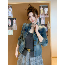 批发媛媛【杂志焦点】复古<b class='q'>牛仔</b><b class='q'>外套</b>春季洋气<b class='q'>韩版</b>网红辣妹上衣