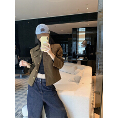 批发实拍实价 小众设计款翻领廓形工艺<b class='q'>外套</b><b class='q'>百搭</b>工装风夹克上衣