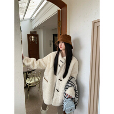 批发实拍实价布朗小熊<b class='q'>中长款</b>皮毛一体羊羔毛韩系宽松立领毛绒外套