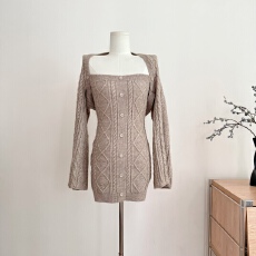 批发CCZEE 【曼妙织物】抹胸连衣裙坎肩针织套装