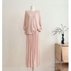 批发FUGUI RICH粉桃春织小个子上衣+半身裙套装女春季新款两件套