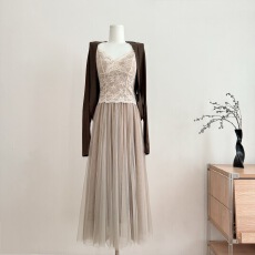 批发LISWAYMODE【拂晓】春季真天丝莱赛尔亚麻混纺开衫<b class='q'>背心</b>两件套