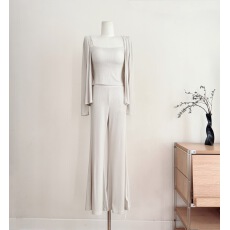 批发DFAY 娇媚且<b class='q'>自由</b> <b class='q'>呼吸</b>感舒适套装针织开衫长裤吊带裙搭配一整套女