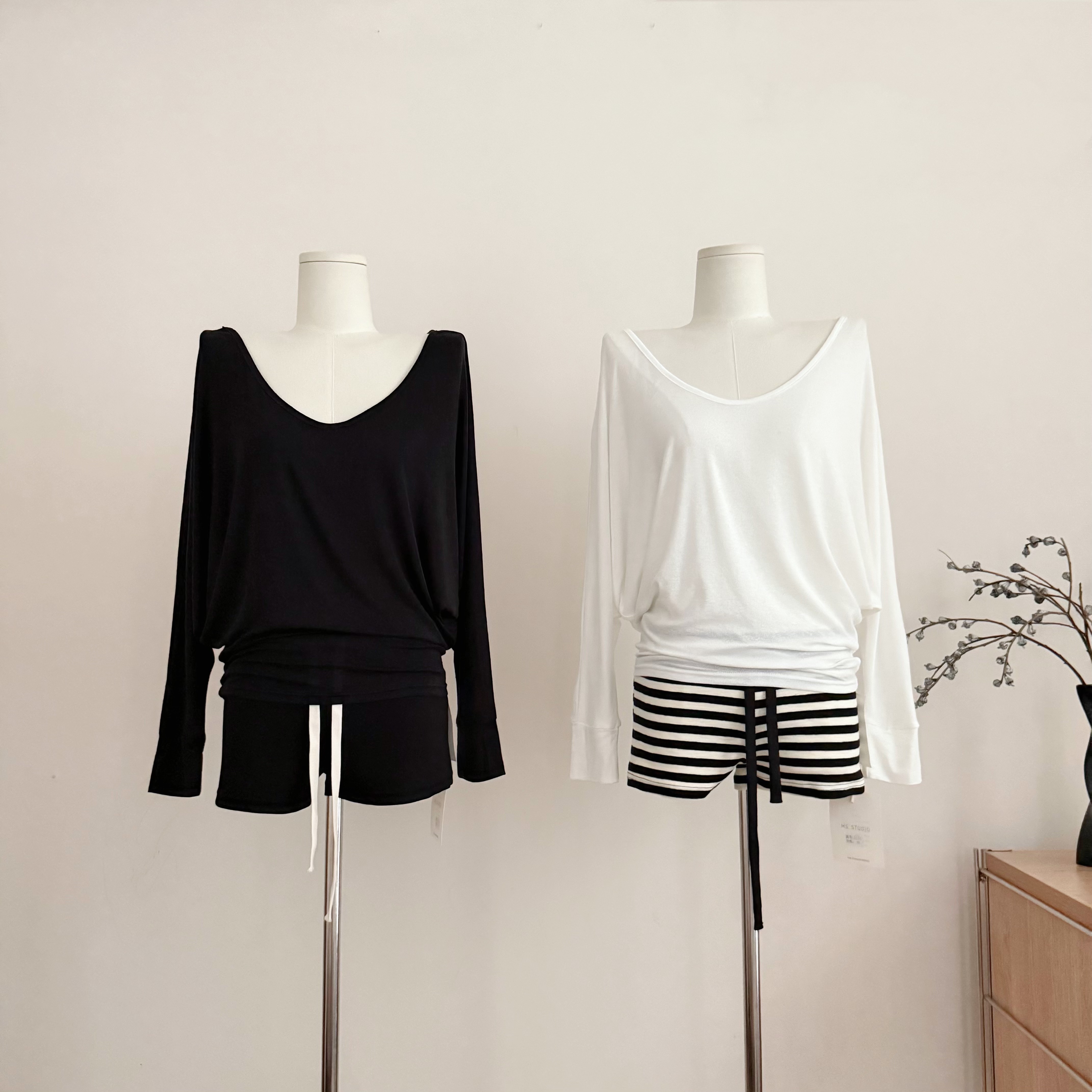 sheepland 다리 좋은 일상 스트라이프 핫걸 로우 웨이스트 반바지 여성 봄 여름 슬림해 보이는 느긋한 운동 캐주얼 바지