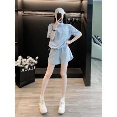 批发休闲时尚短袖套装女夏2026宽松潮洋气短裤两件套<b class='q'>运动</b>跑步减龄显瘦