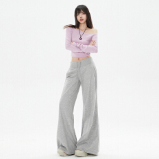 批发25th ootd! ｜松弛感慵懒褶裥阔腿裤秋冬款宽松弯刀裤垂感休闲裤