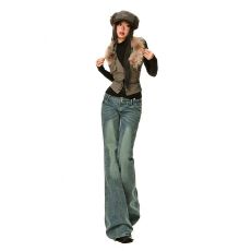 批发【新品】！2026秋季｜美式复古微喇牛仔裤设计感辣妹修身显瘦