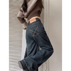 批发直筒牛仔裤女秋季宽松胖mm显瘦梨形身材大码<b class='q'>复古</b>高腰窄版阔腿裤子