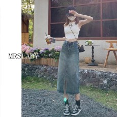 批发高腰开叉<b class='q'>牛仔</b>半身裙女2026新款春季中a字小个子包臀梨形身材<b class='q'>长裙</b>