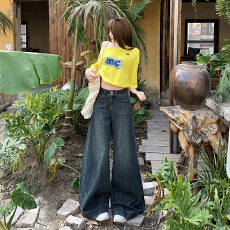 批发2026春季新款微牛仔长裤女士显瘦喇裤女超好看水洗<b class='q'>弹力</b>百搭宽松