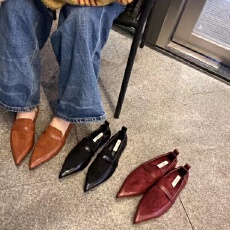批发豆豆鞋鞋子皮鞋黑色单鞋<b class='q'>休闲</b>2026修面皮尖头浅口百搭平底