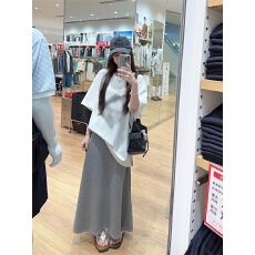 批发实拍实价~休闲百搭显瘦纯色<b class='q'>半身裙</b>女韩系简约宽松显瘦伞裙A字裙子