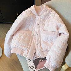 菱形羽绒棉服2025秋冬新款韩版宽松减龄棉袄小个子短款夹棉外套