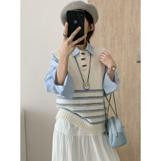 批发秋季独特超好看针织马甲女款时髦洋气2025<b class='q'>春</b>秋宽松马夹上衣