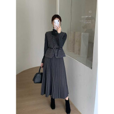 批发官图！小香风灰色毛呢西装马甲女2025秋款设计感高级马夹背心叠穿