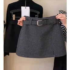 批发毛呢<b class='q'>半身裙</b>女秋冬高腰显瘦小开叉呢子短<b class='q'>裙</b>厚百搭遮胯a<b class='q'>字</b><b class='q'>裙</b>
