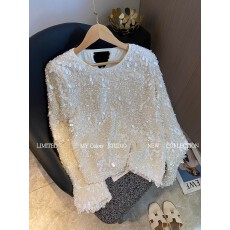 批发温柔风重工亮片丝绒<b class='q'>衬衫</b>冬季2026韩版<b class='q'>宽松</b>百搭长袖打底上衣