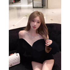 批发韩版辣妹纯欲风<b class='q'>衬衫</b><b class='q'>衬衣</b>春季2026新款露肩宽松显瘦长袖上衣