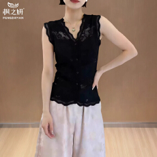 批发欧货轻熟法式黑色赫本<b class='q'>蕾丝</b>马甲背心2026春夏外穿小衫<b class='q'>打底衫</b>