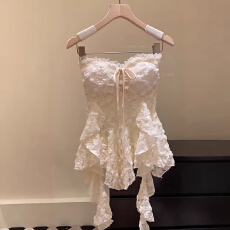 批发韩系性感<b class='q'>蕾丝</b>拼接抹胸背心女夏重工设计感钩花<b class='q'>裹</b><b class='q'>胸</b>外穿上衣