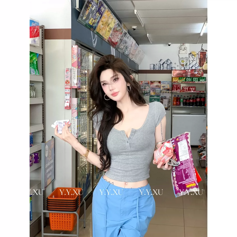 경관 그림 코코넛 나무 숲 남자 그림자 한 부서 착용 가져 가라. 슬림해 보이는 반팔 티셔츠 여성 2026 새로운 몸매 가꾸기 반팔 맨위