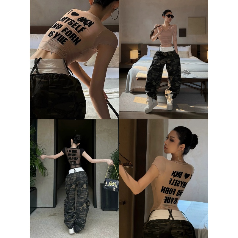 경관 그림 봄 여름 품격 뒤로 ~을 통해 센스 프린트 알파벳 u 칼라 반팔 티셔츠 맨위 2026 새로운